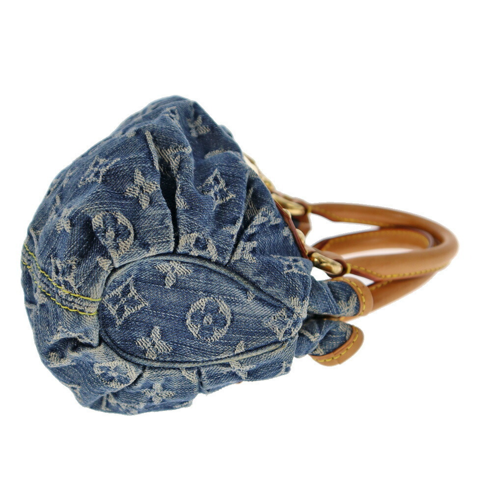 LOUIS VUITTON Pleaty Handbag Monogram Denim Blue - Picture 3 of 11